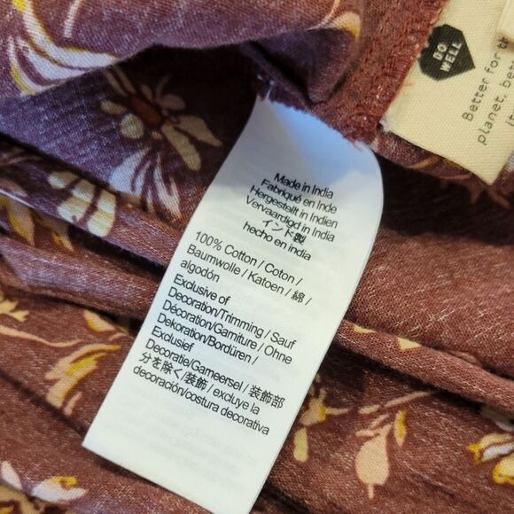 Madewell Lucie Smocked Square Neck Cotton Floral Cottage Top 10 - Picture 14 of 15